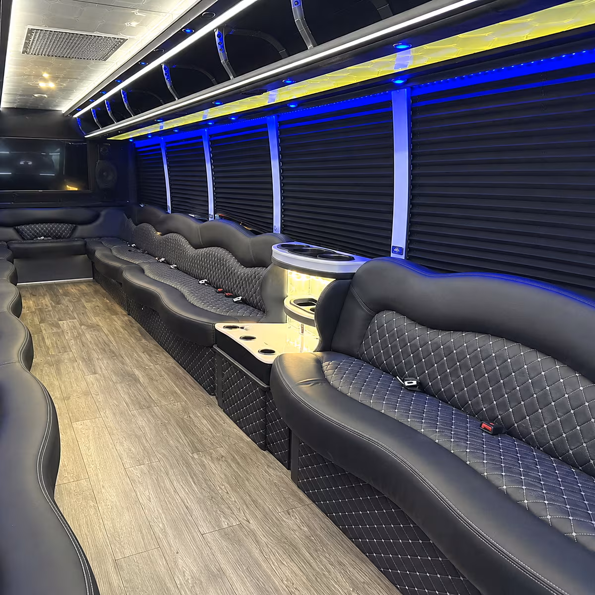 Glendale Wedding Transportation party bus interior